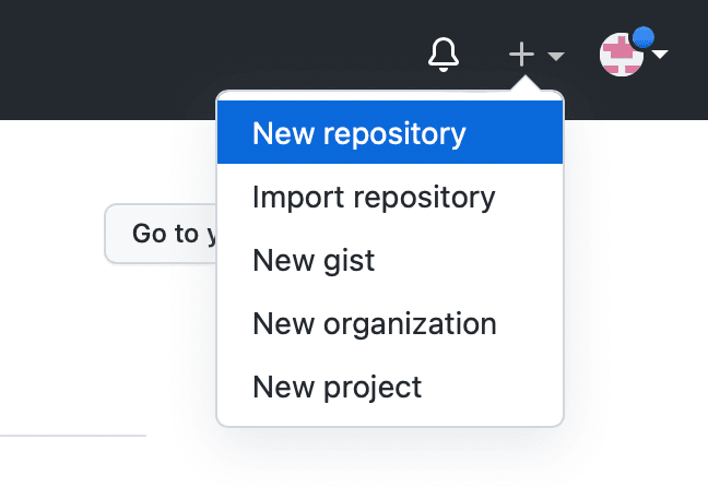 在 GitHub 界面选择“New Repository”新建版本库